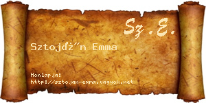 Sztoján Emma névjegykártya