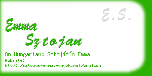 emma sztojan business card